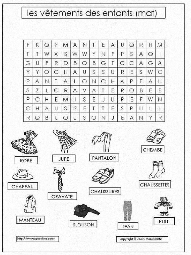 Vêtements En 5 Lettres