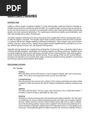 Leather studies and processes  leather finishes