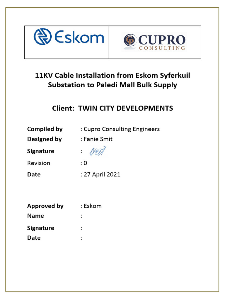 11kV Cable Installation Project Overview | PDF | Trench | Electrical ...