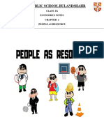 Notes - People As Resource - Class IX