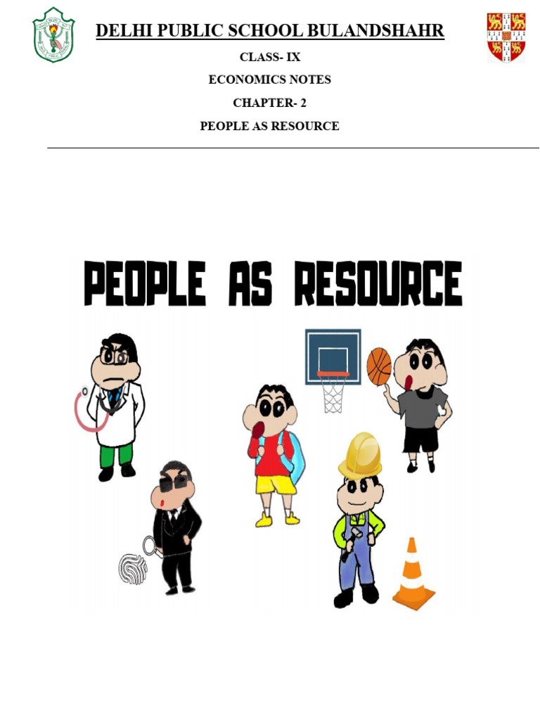 Notes People As Resource Class IX PDF Unemployment Economic