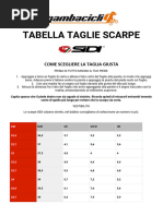 Tabella Taglie Scarpe SIDI Gambacicli