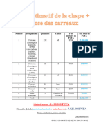 Devis Estimatif de La Chape+La Pose Des Carreaux