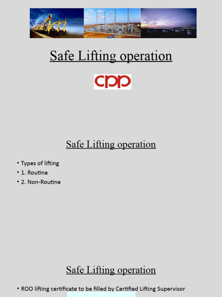 Safe Lifting Operations Guidelines | PDF
