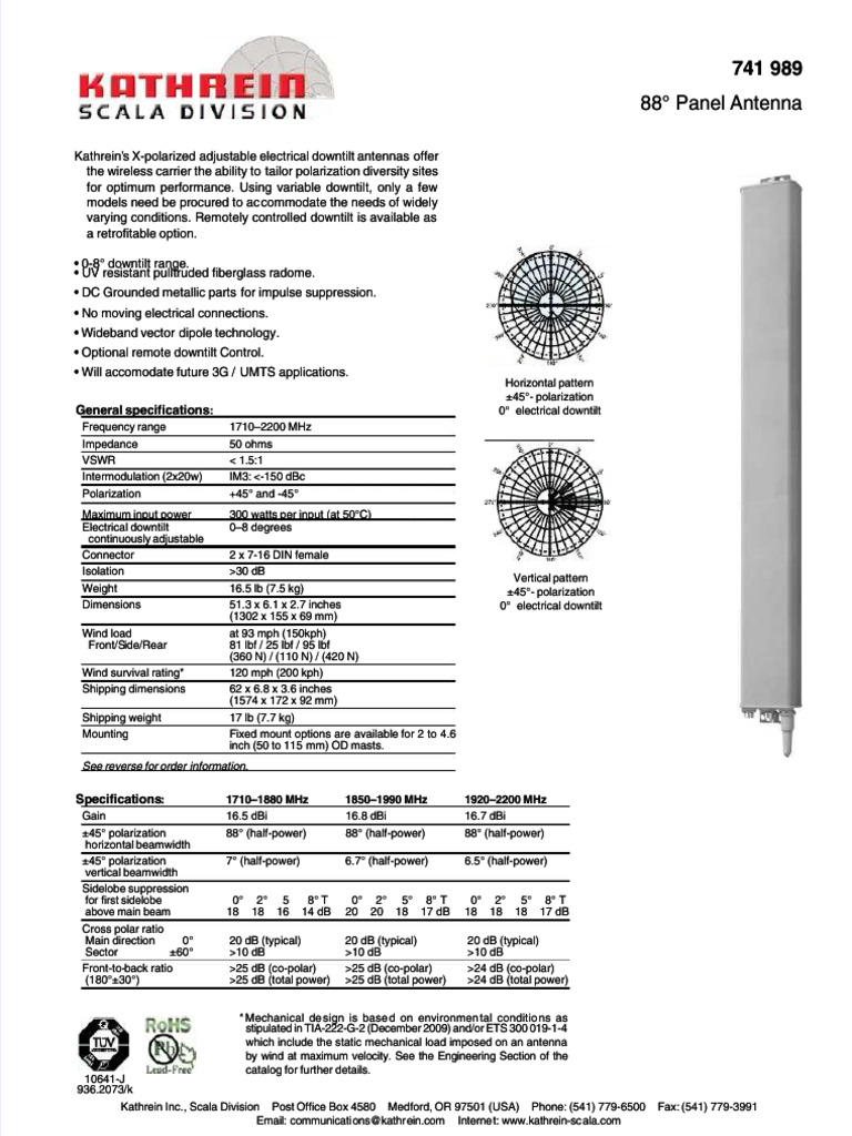 Antenne Kathrein K5139439 / 510451 Miniflex - 74-87.5 MHz - Neuve Scellée