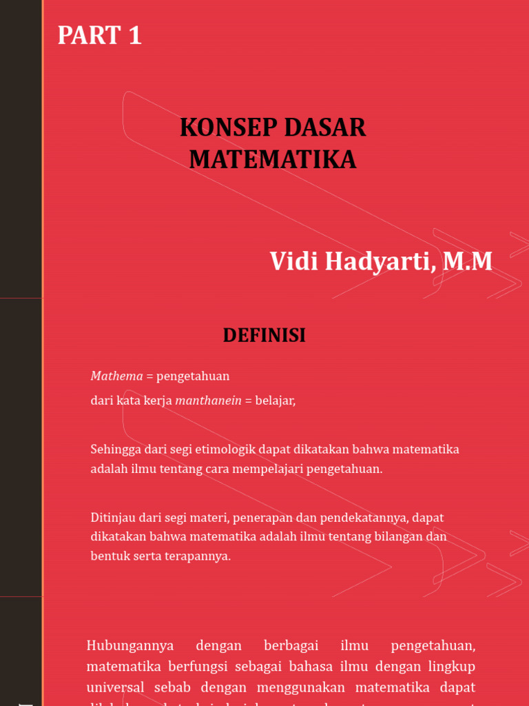 Konsep Dasar Matematika dan Aplikasinya | PDF