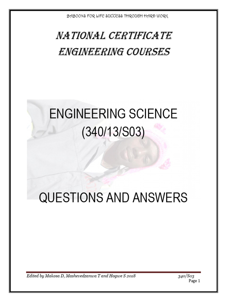 Engineering Science Q&A Guide | PDF | Strength Of Materials | Friction