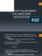 Test For Pulmonary Volumes and Ventilation