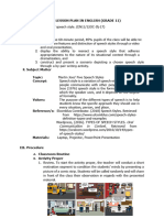 Lesson Plan in Speaking Grade 10: Distinguishing Speech Styles