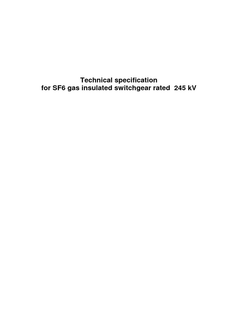 245 kV SF6 Gas Insulated Switchgear Specs | PDF | Insulator ...
