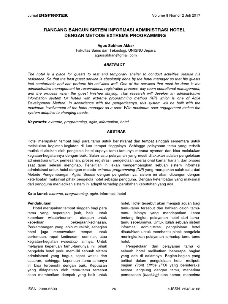 Rancang Bangun Sistem Informasi Administrasi Hotel | PDF