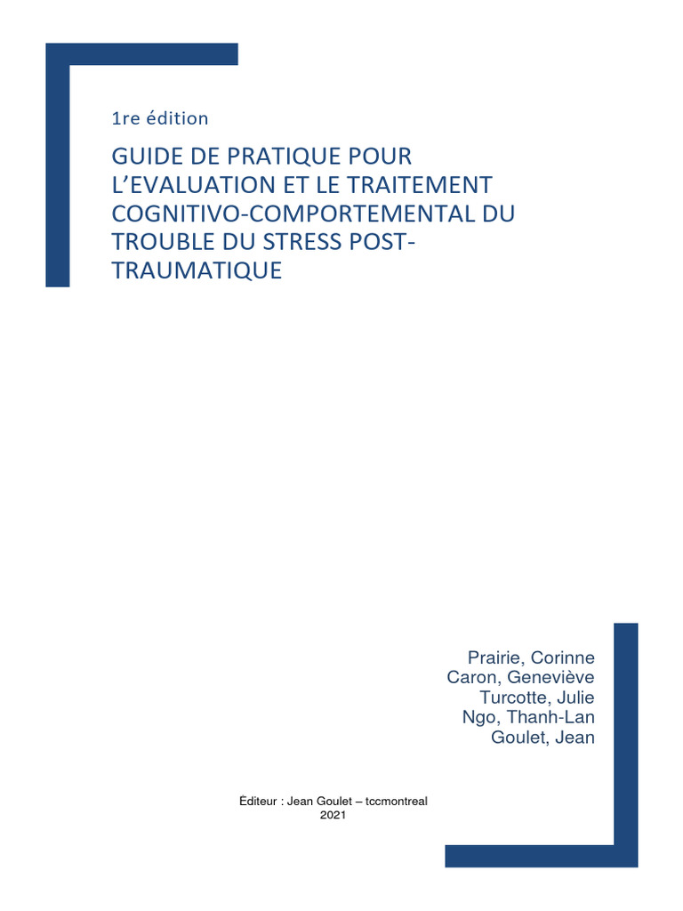 TCC Montreal TSPT Final | PDF | Trouble mental | Traumatisme psychologique