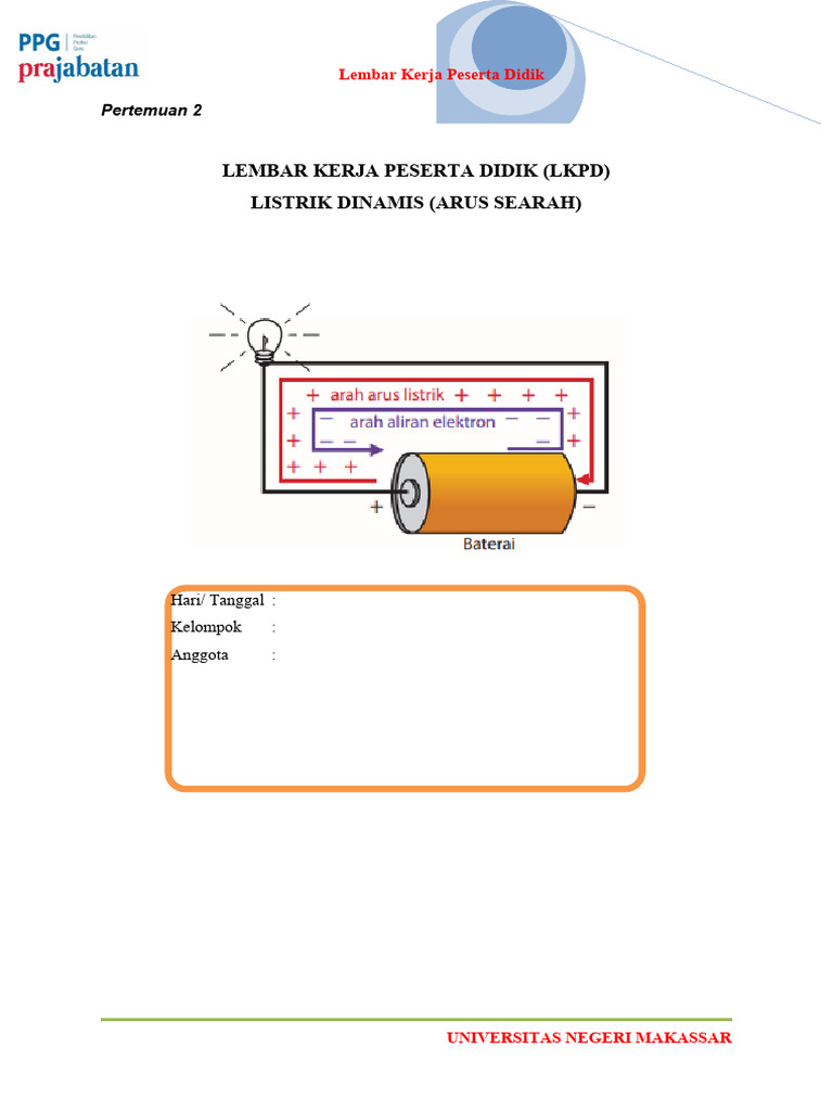 LKPD Listrik Dinamis Kelas 9 | PDF | Metode & Bahan Ajar | Sains ...