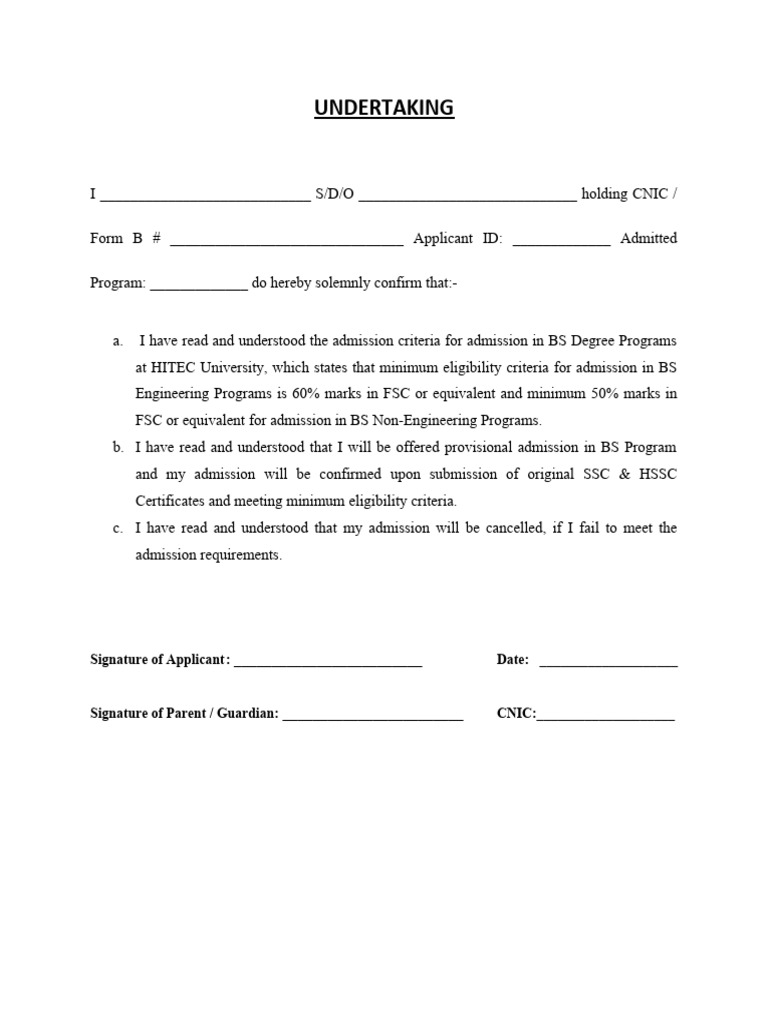 undertaking-admission-pdf