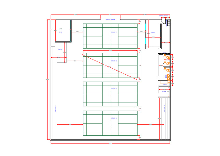 Indoor Badminton Court Design Plan | PDF