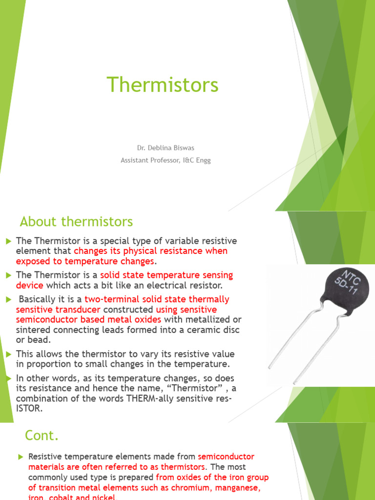 Thermistors 1 Download Free PDF Electrical Resistance And