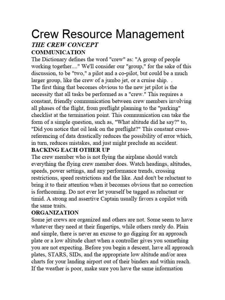 Effective Crew Resource Management | PDF | Takeoff | Turbine Engine Failure