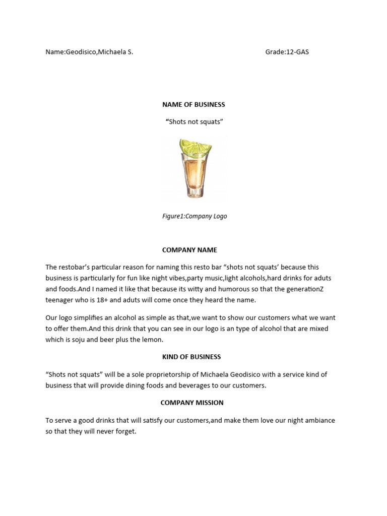 Business Proposal | PDF | Drink | Alcoholic Beverages