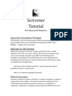 Scrivener Tutorial: For Microsoft Windows Important Note Before We Begin