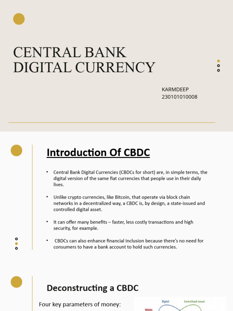 Karm Central Bank Digital Currency PDF Currency Money