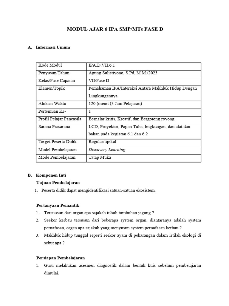 MA IPA Jilid 1 - Bab 6 - Interaksi MH Dan Lingkungannya - Rev | PDF ...