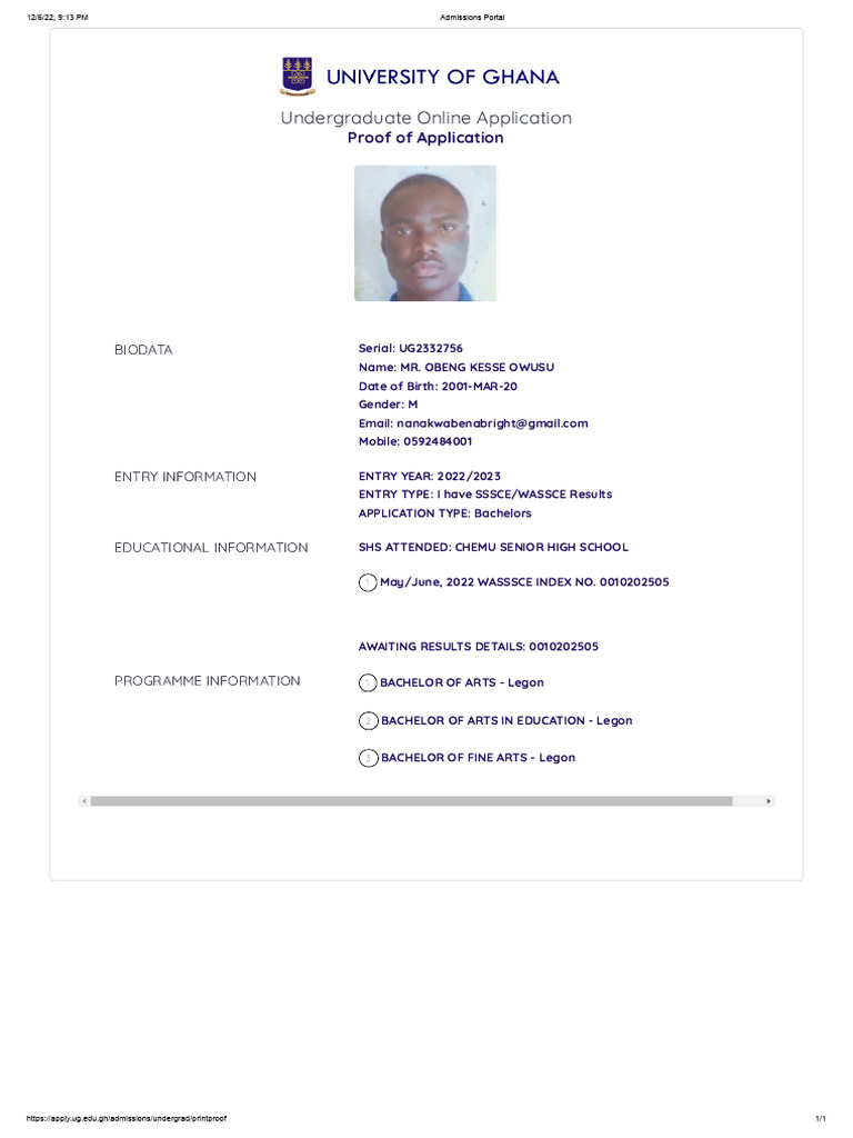 Nana Application Form '1 | PDF