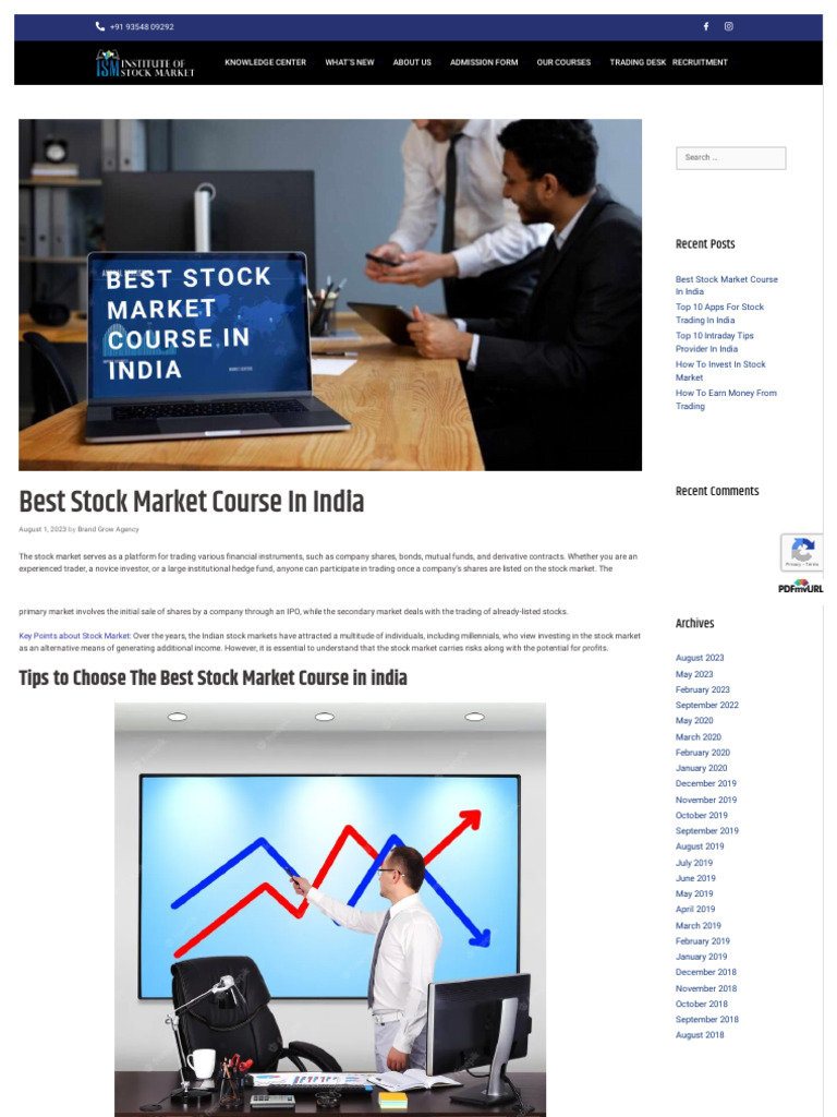WWW Ismdelhi in Best Stock Market Course in India | PDF | Stock Market ...