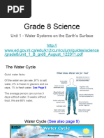 Grade 8 Science: Unit 1 - Water Systems On The Earth's Surface