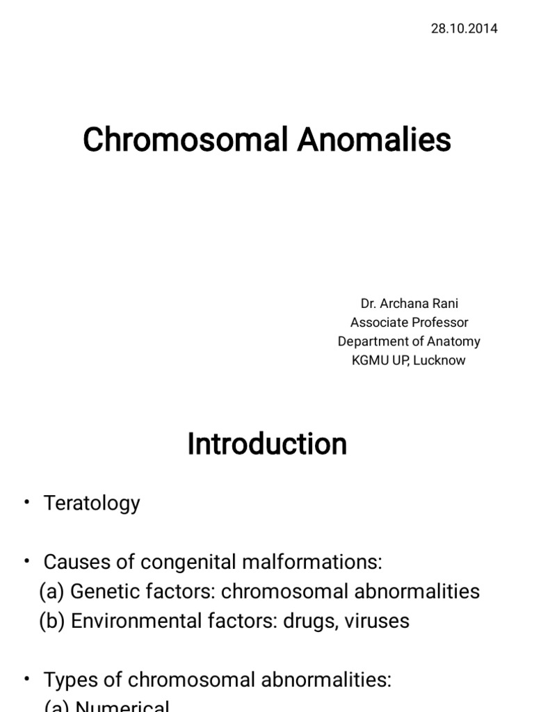 Chromosomal Anomalies Pdf Ploidy Chromosome