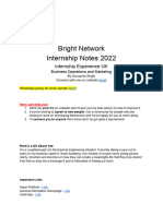 Bright Network Internship Notes 2022