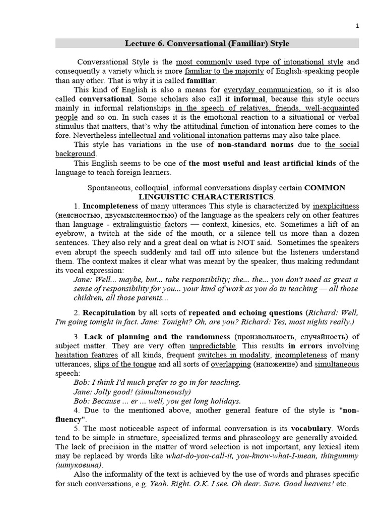 Understanding Conversational Style | PDF | Tone (Linguistics) | Speech