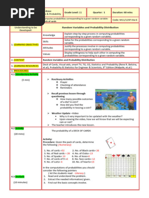 Sample Lesson Plan (Dep Ed)