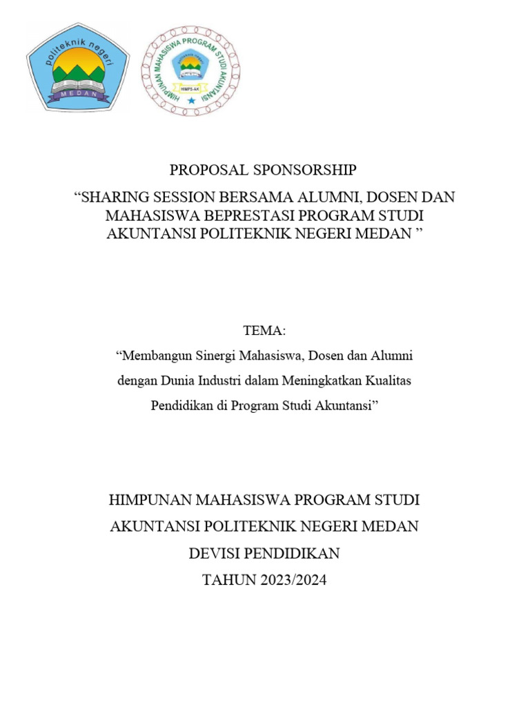 Sponsorship Sharing Session Akuntansi 2023 | PDF