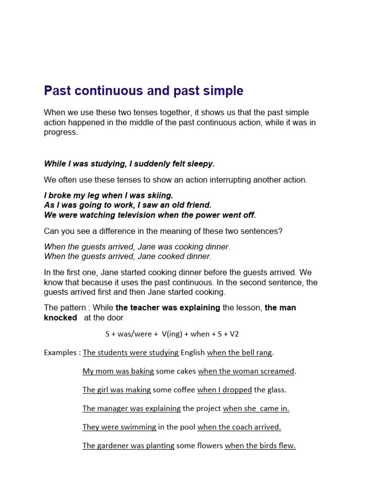 EXERCISE OF PAST CONTINUOUS TENSE intelligence overview