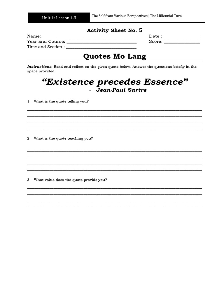 Activity Sheet 5 | PDF | Self-Improvement