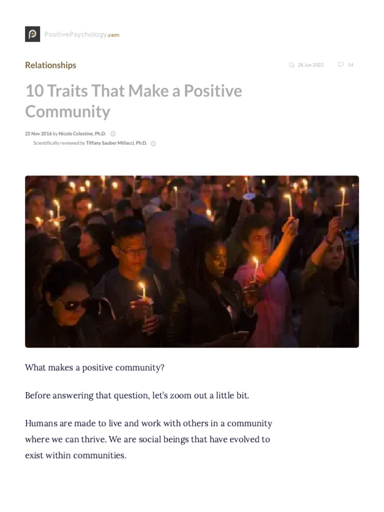 10 Traits of Positive Communities | PDF | Community | Lgbt