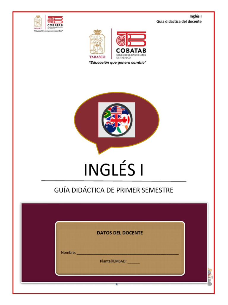 Primer Semestre . - Guia Didactica Docente . - Inglés I, PDF, Comunicación