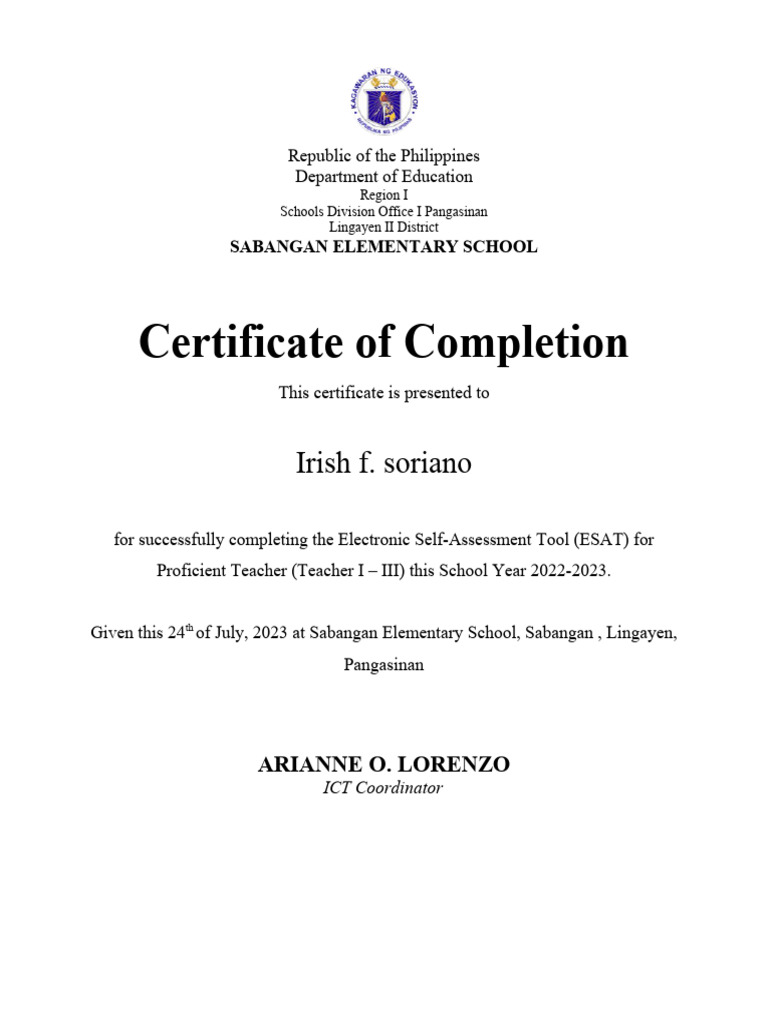 ESAT-Cert | PDF