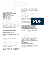 Atividade de Química - Revisão de Reações Químicas - 2023