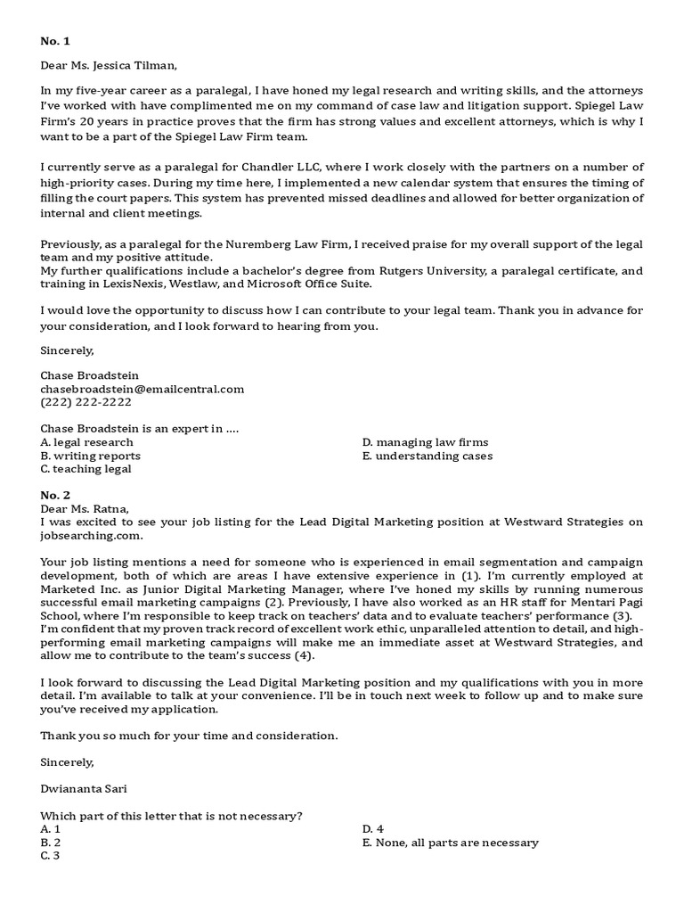 Aplication Letter Download Free PDF Paralegal Law Firm