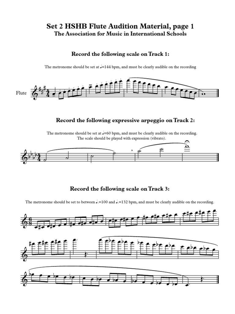 Set 2 AMIS HSHB Flute Audition PDF