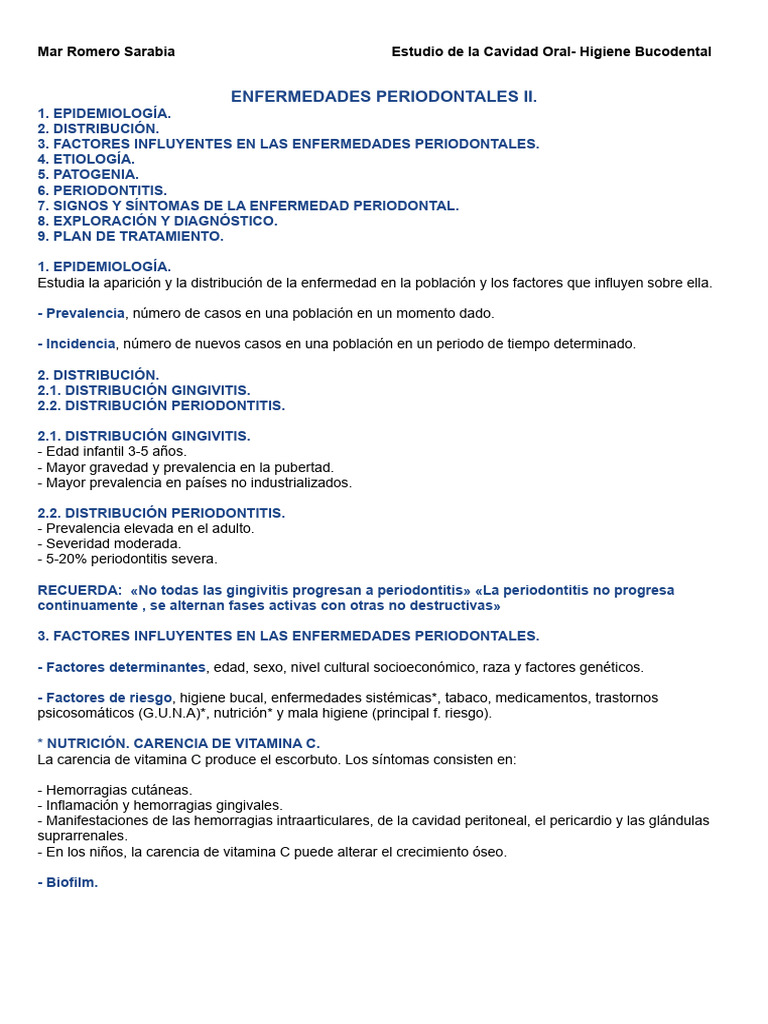 Enfermedades Periodontales II-3 | PDF | Odontología | Inflamación