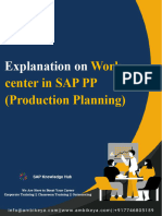 Explanation On Work Center in SAP PP