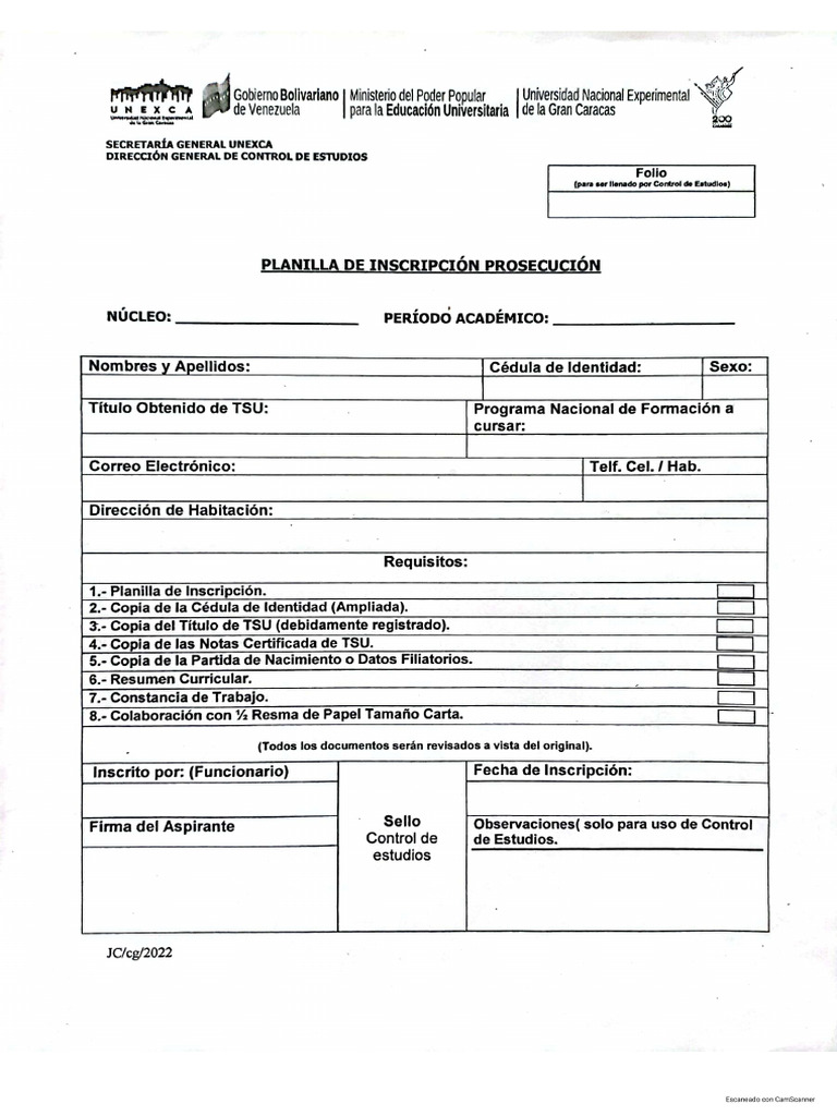 Ingreso UNEXCA | PDF