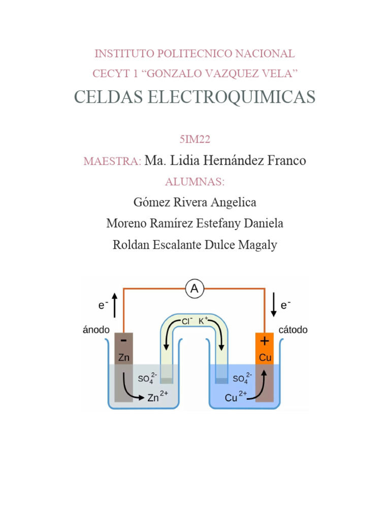 Celdas Electroquimicas Descargar gratis PDF Electrodo Electricidad
