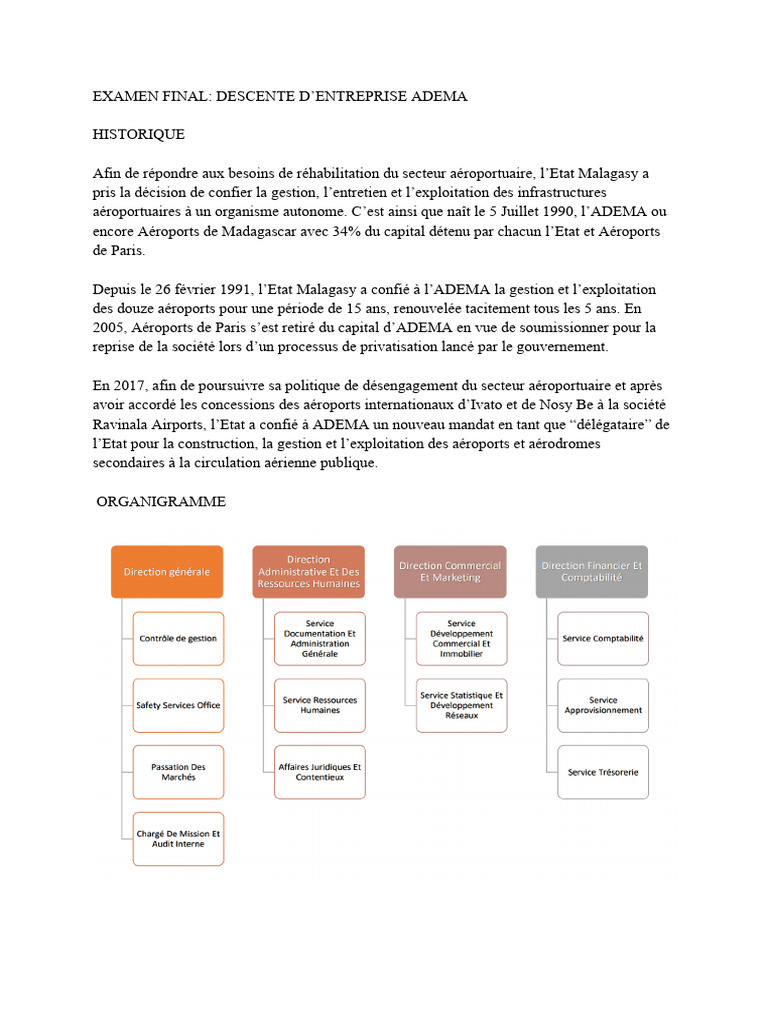 Gestion et Stratégie d'ADEMA Madagascar | PDF | Aéroport ...