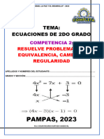 Boletín Ecuaciones de 2do Grado