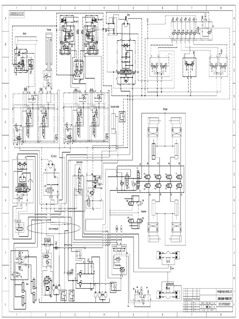 Zoomlion Mobile Crane RT55 Hydraulic Schematic - Compressed | PDF