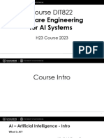 Course DIT822: Software Engineering For AI Systems