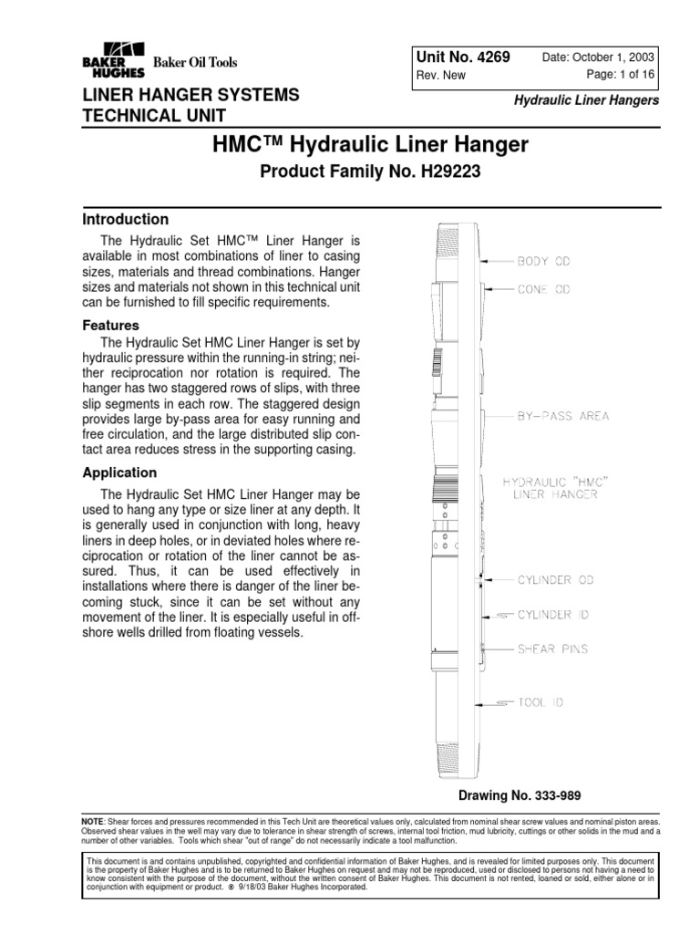 Baker Liner Hanger Specs Download Free PDF Casing (Borehole) Pump